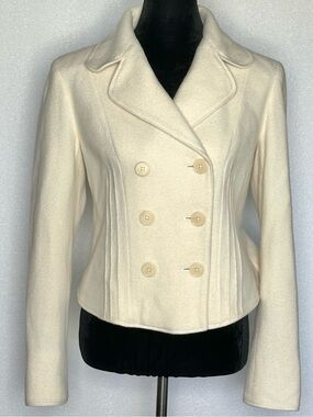 Ralph Lauren Wool Double-Breasted Crop Pea Coat Sz 6